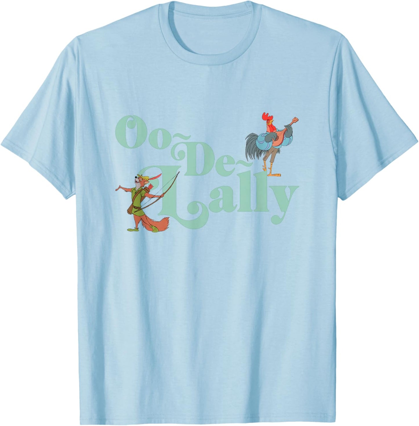 Disney Robin Hood Oo-De-Lally Iconic Quote Chest Text Logo T-Shirt - T-Shirt | Light Blue
