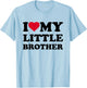 I Love My Little Brother Heart Funny Family T-Shirt - T-Shirt | Light Blue