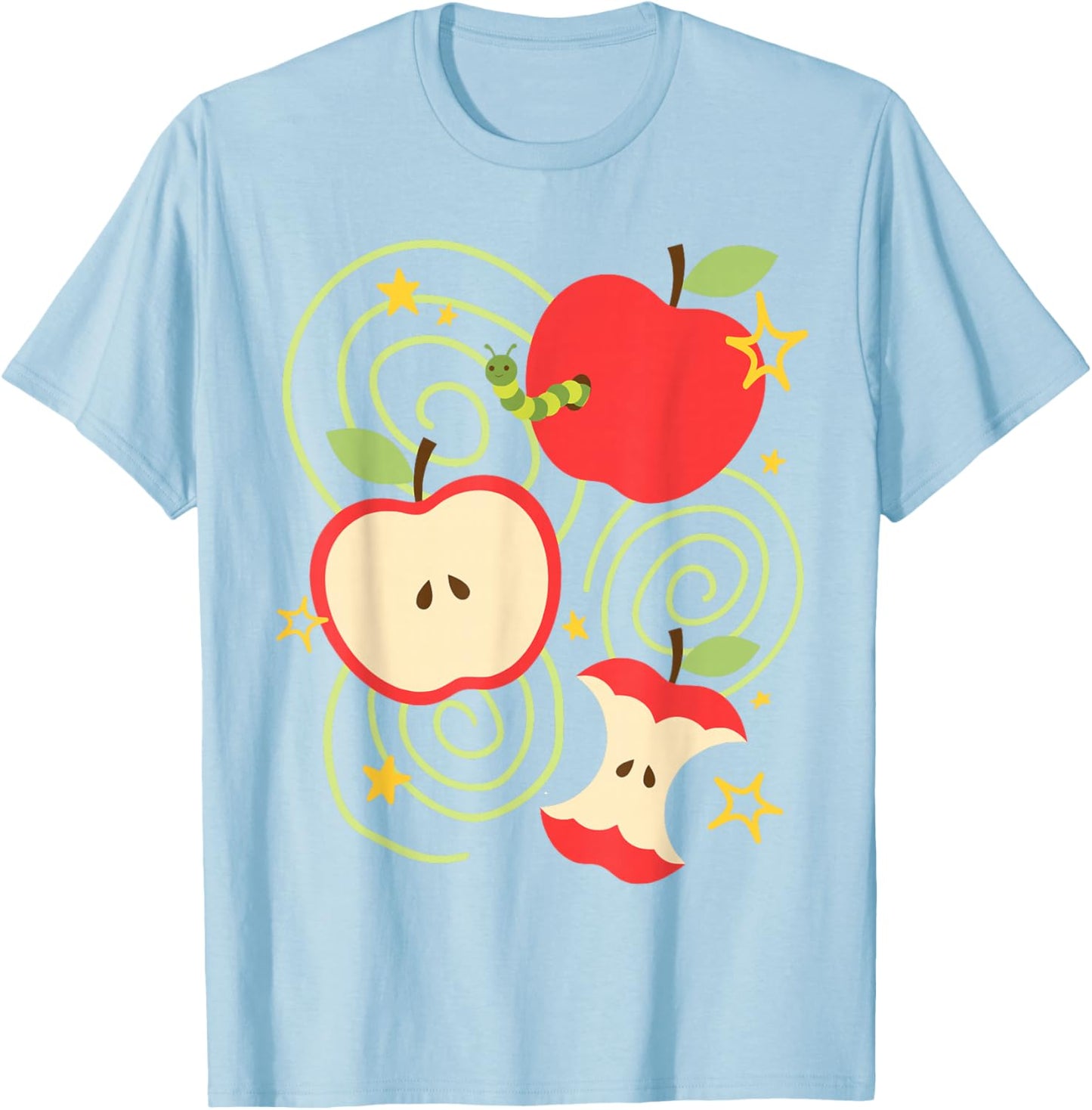 y2k Apple Kawaii Cute Vintage 90s Retro Summer Teen T-Shirt - T-Shirt | Light Blue