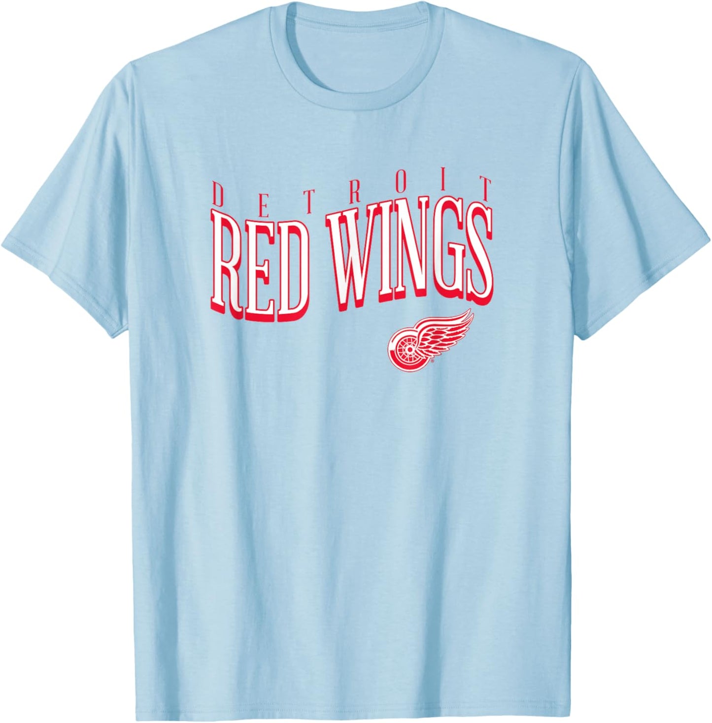 Detroit Red Wings Wave Heather Gray NHL Officially Licensed T-Shirt - T-Shirt | Light Blue