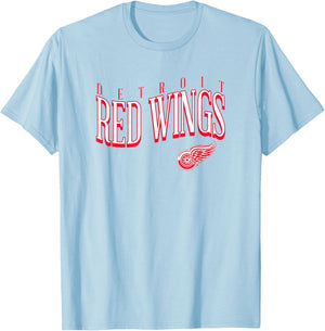 Detroit Red Wings Wave Heather Gray NHL Officially Licensed T-Shirt - T-Shirt | Light Blue