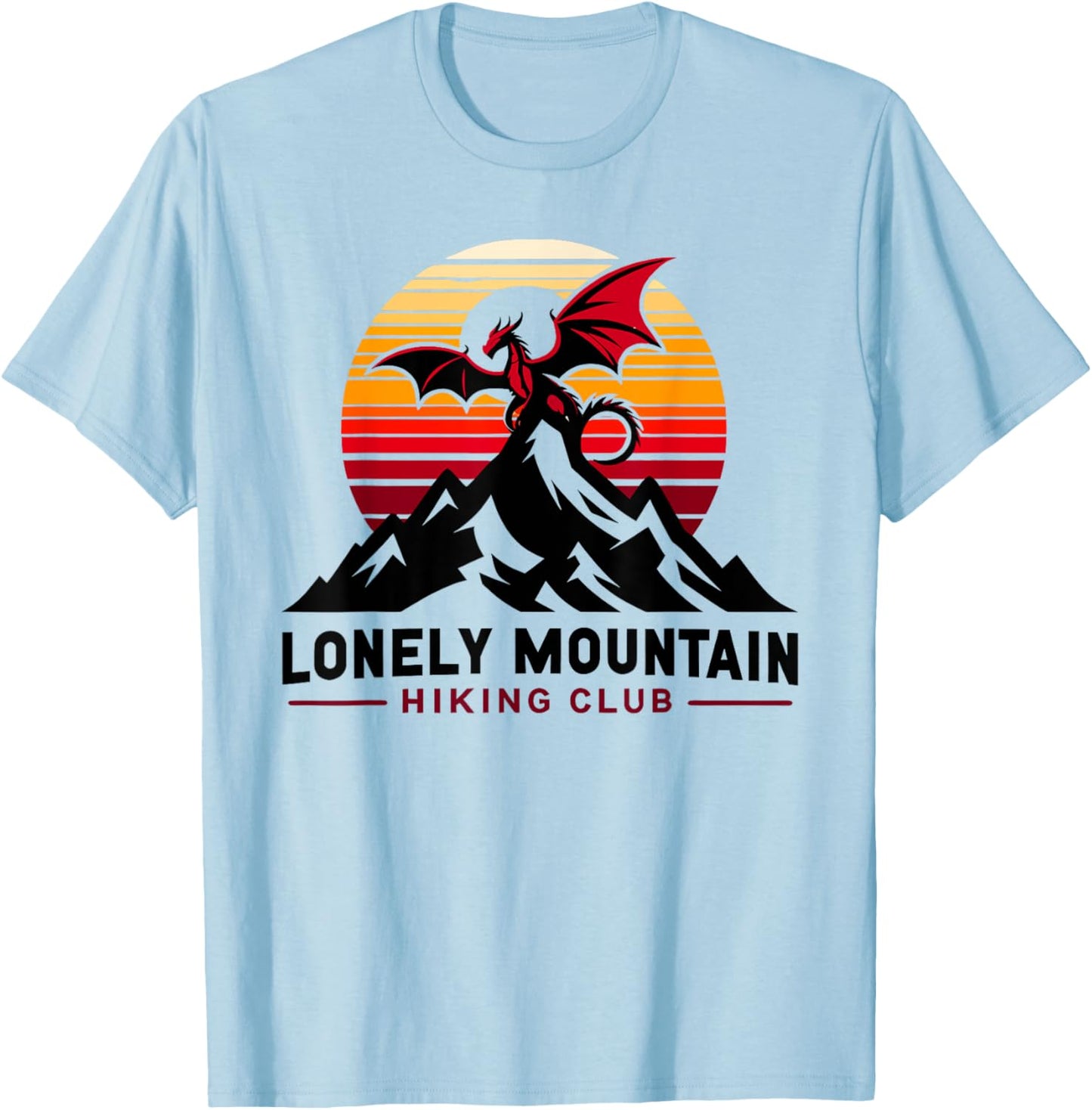 LONELY MOUNTAIN HIKING CLUB funny design T-Shirt - T-Shirt | Light Blue