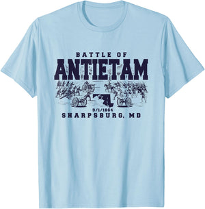 Civil War History The Battle Of Antietam Sharpsburg MD 1864 T-Shirt - T-Shirt | Light Blue