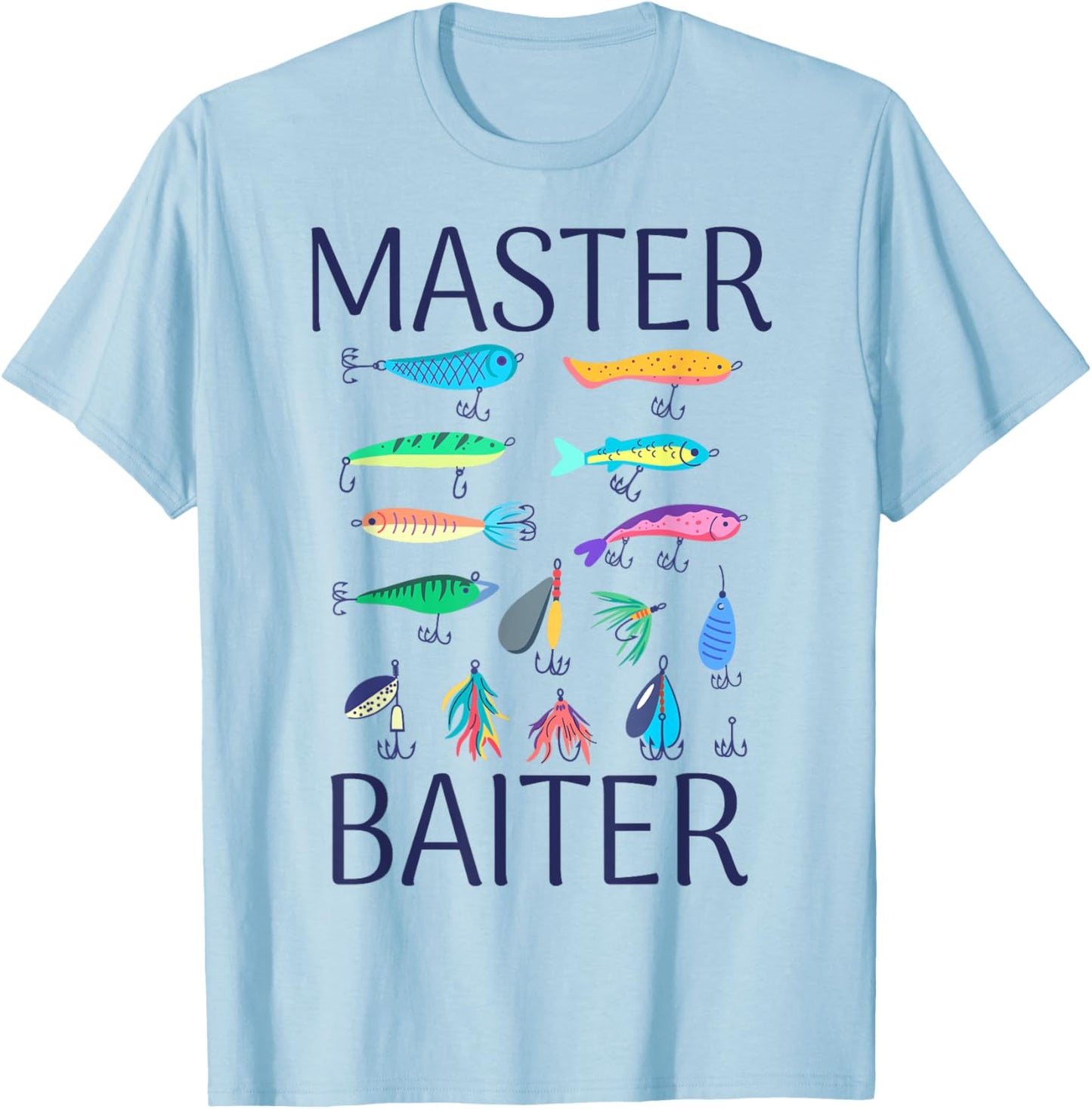 Fishing-Shirt Kids Toddler Boys Girls Master Baiter Funny T-Shirt - T-Shirt | Light Blue