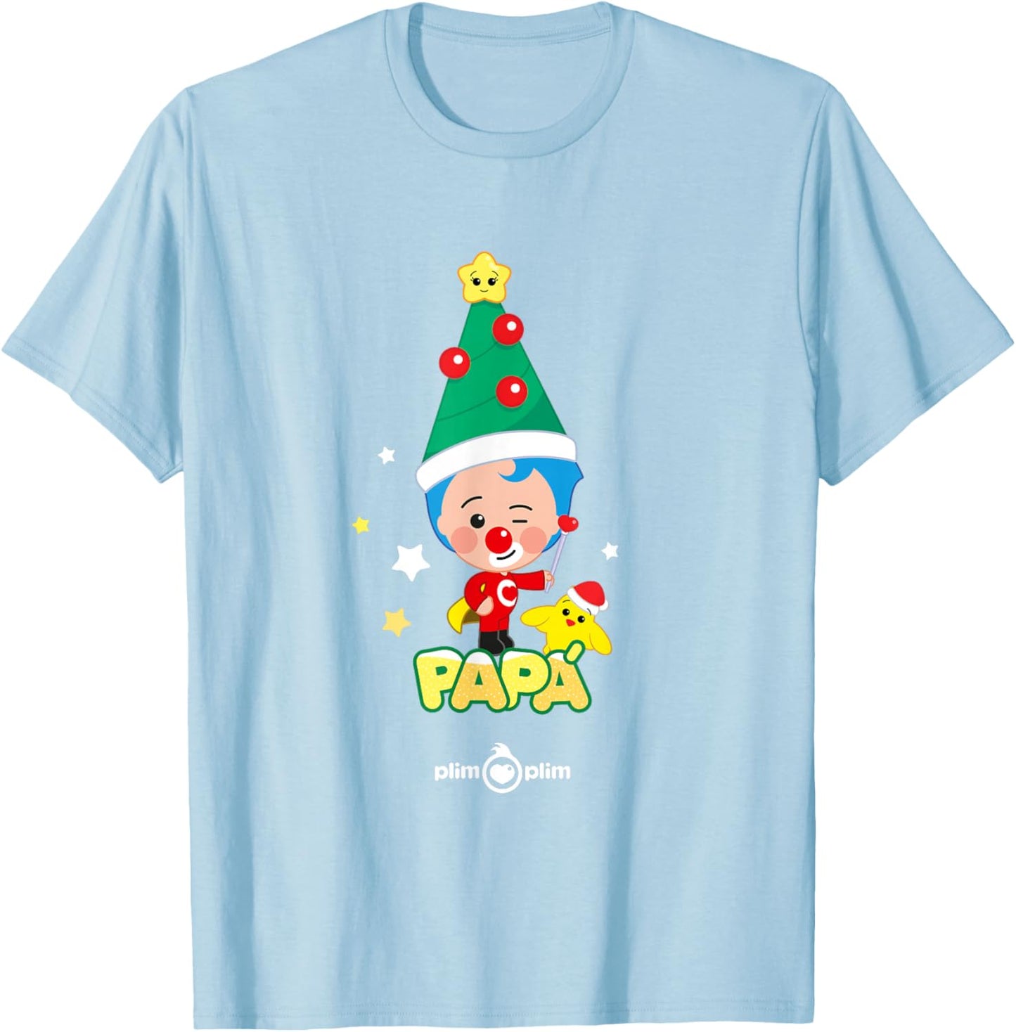 Plim Plim Festive Family – Mom Dad Baby Holiday T-Shirt - T-Shirt | Light Blue
