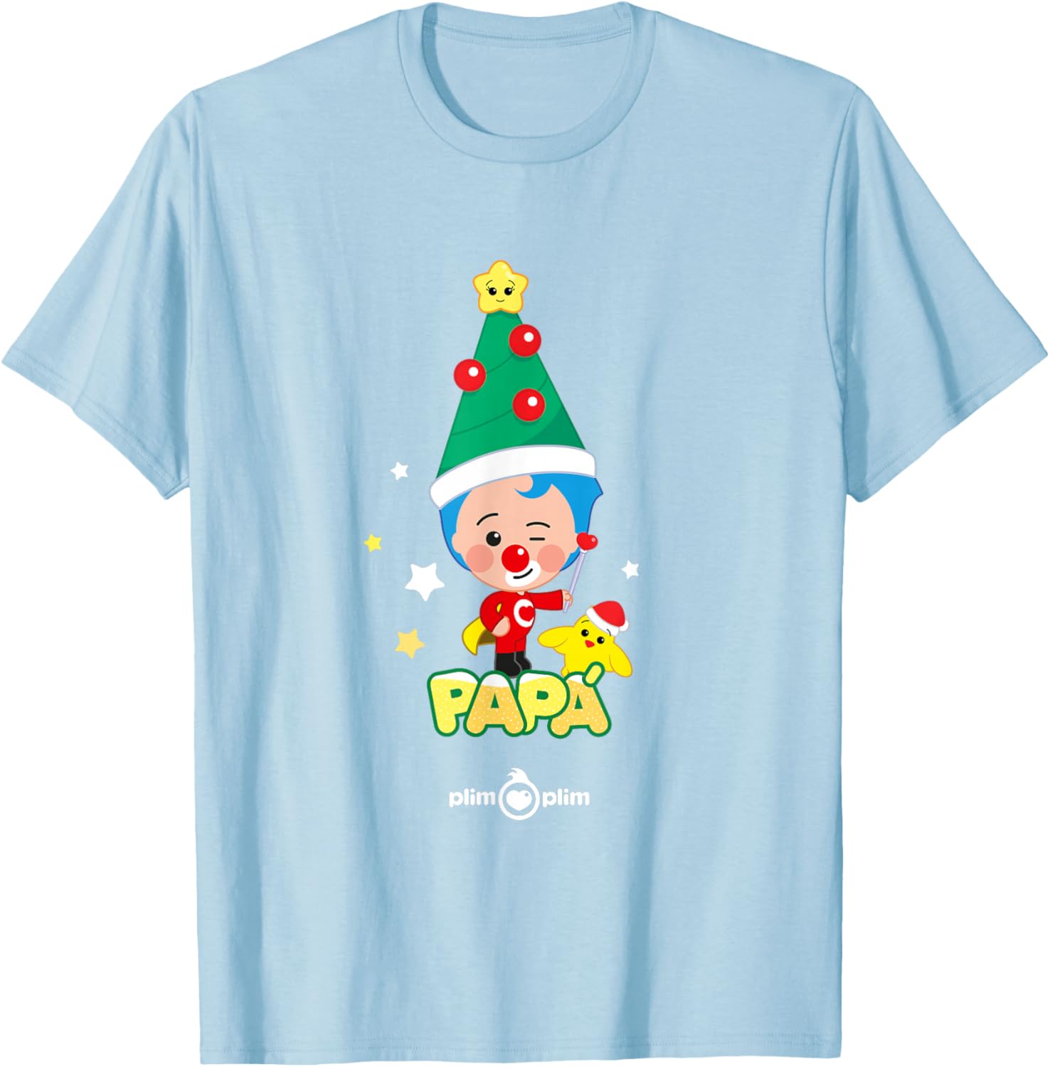 Plim Plim Festive Family – Mom Dad Baby Holiday T-Shirt - T-Shirt | Light Blue