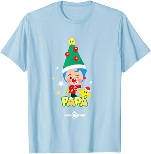 Plim Plim Festive Family – Mom Dad Baby Holiday T-Shirt - T-Shirt | Light Blue
