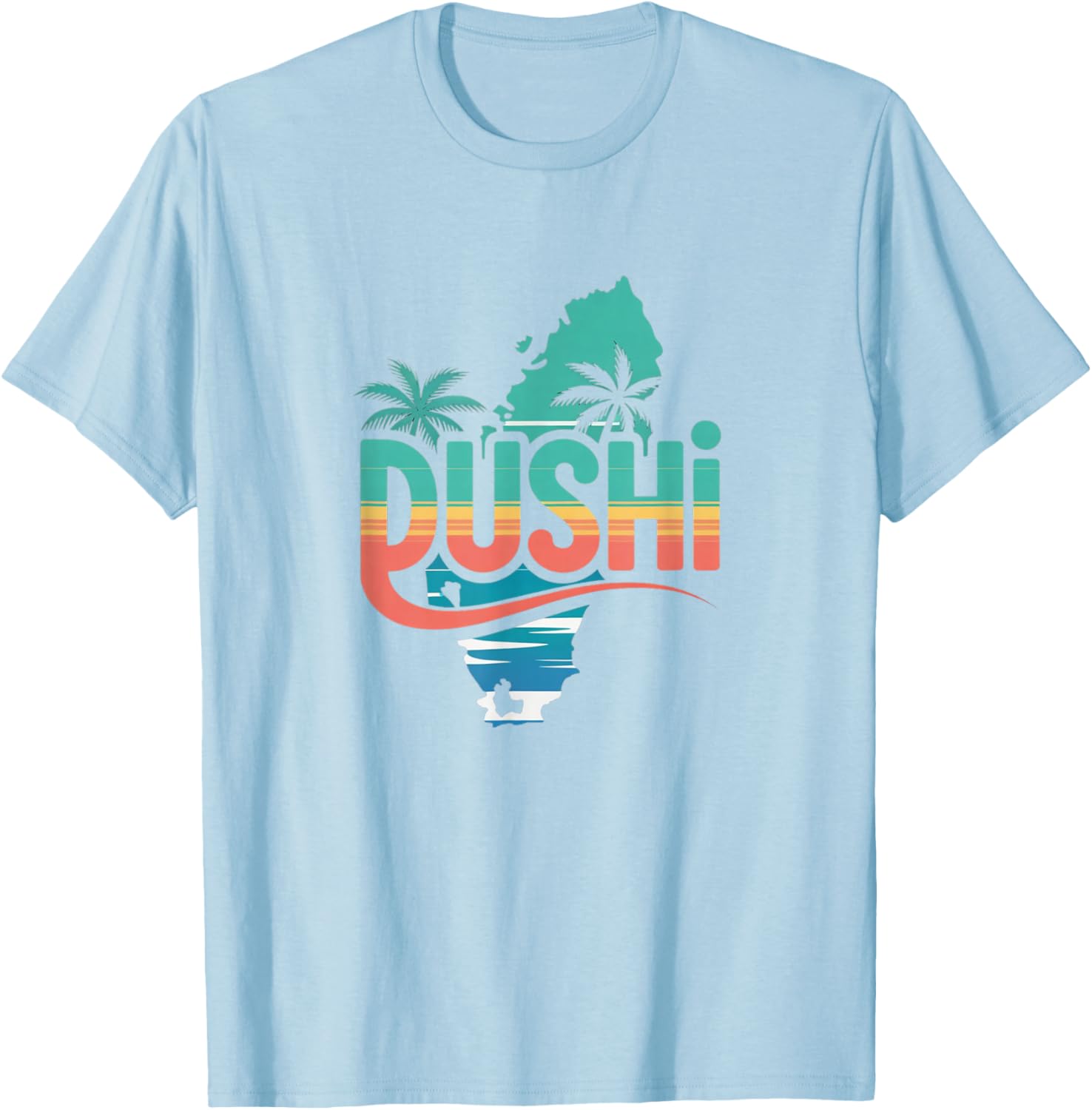 Dushi Aruba Tropical Vibes Design T-Shirt - T-Shirt | Light Blue