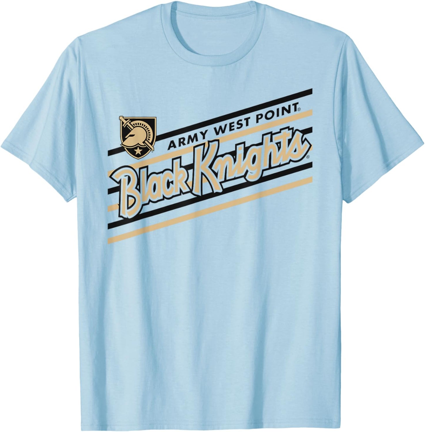 Army Black Knights Retro Performer White Officially Licensed T-Shirt - T-Shirt | Light Blue