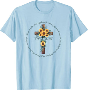 The Old Rugged Cross Christian Gift T-Shirt - T-Shirt | Light Blue