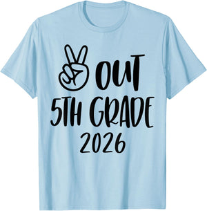 Peace Out 5th Grade 2026, Last Day of School T-Shirt - T-Shirt | Light Blue
