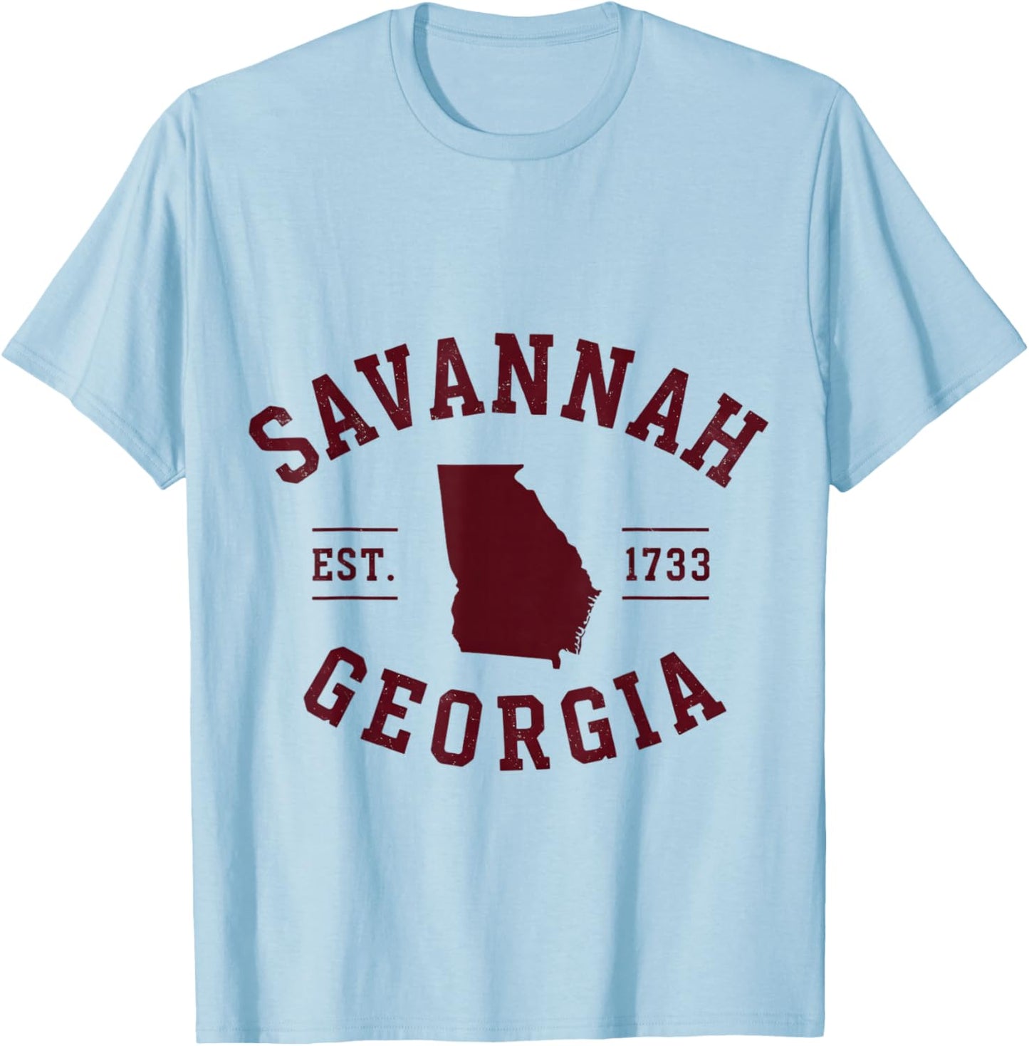Savannah Georgia Est 1733 Vintage City T-Shirt - T-Shirt | Light Blue
