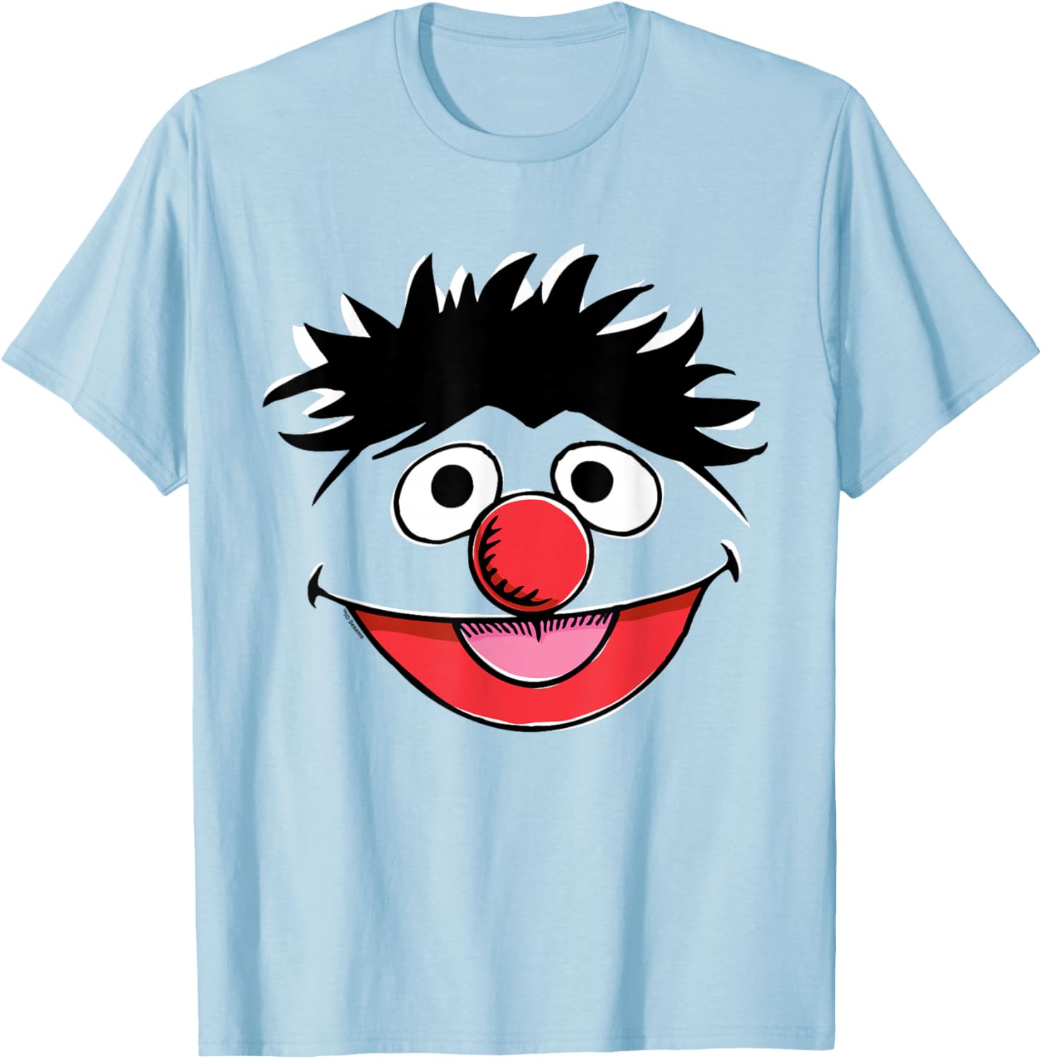 Sesame Street Ernie Retro Sketch Face Halloween Costume T-Shirt - T-Shirt | Light Blue