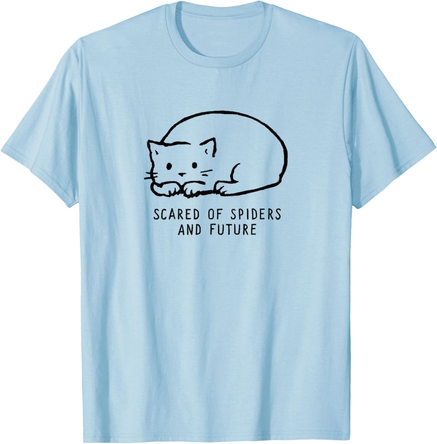Threadless Fox Shiver Scared of Spiders And Future Graphic T-Shirt - T-Shirt | Light Blue