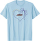 James Madison Dukes Bow Heart White Officially Licensed T-Shirt - T-Shirt | Light Blue