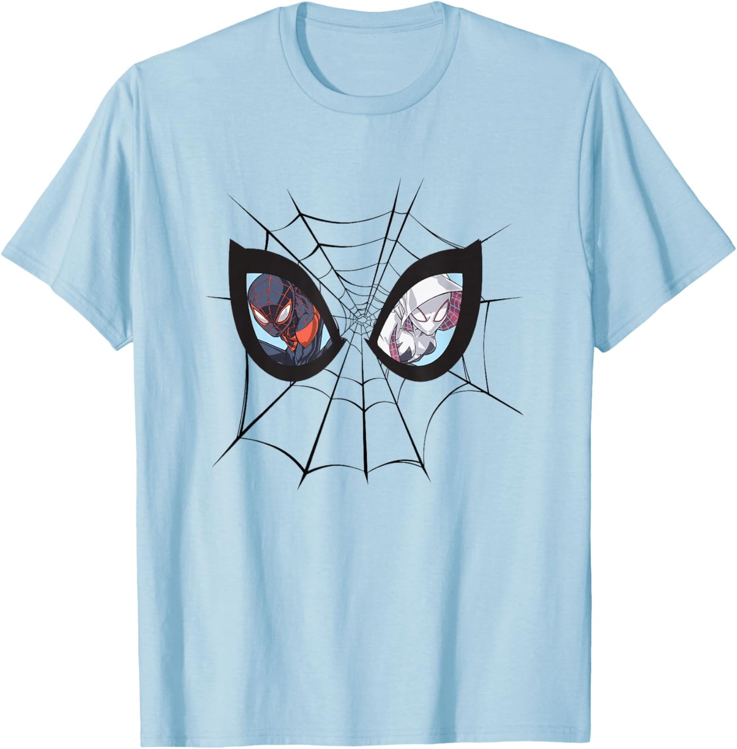 Marvel Comics Spider-Man Miles Morales Ghost Spider Eye Mask T-Shirt - T-Shirt | Light Blue