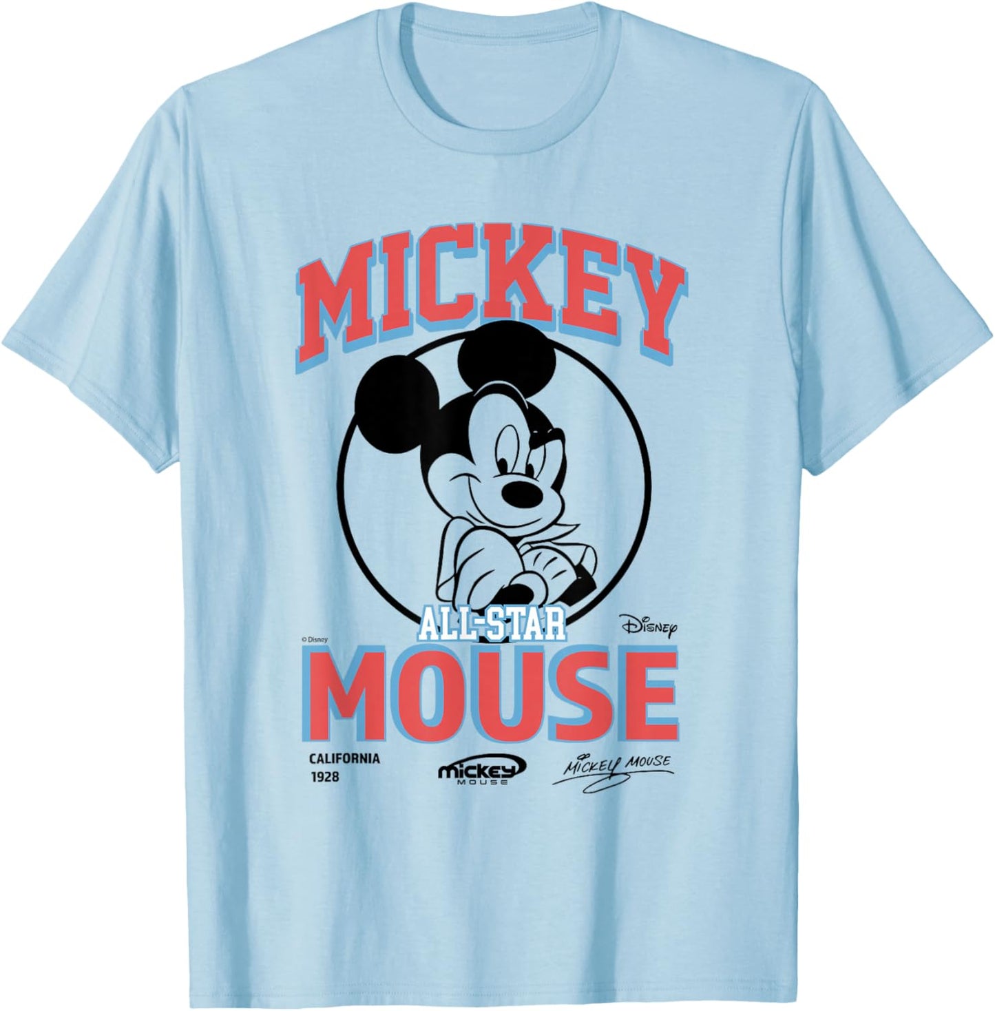 Disney Mickey and Friends All Star Varsity Athletic T-Shirt - T-Shirt | Light Blue