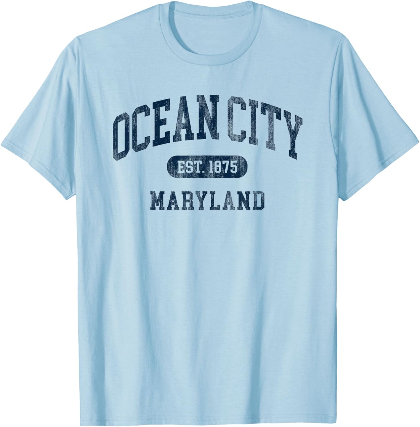 Ocean City Maryland Retro Preppy Throwback Souvenir T-Shirt - T-Shirt | Light Blue