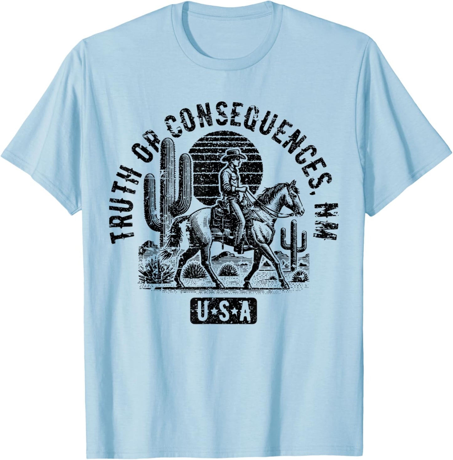Truth or Consequences New Mexico USA Vintage Style Design T-Shirt - T-Shirt | Light Blue