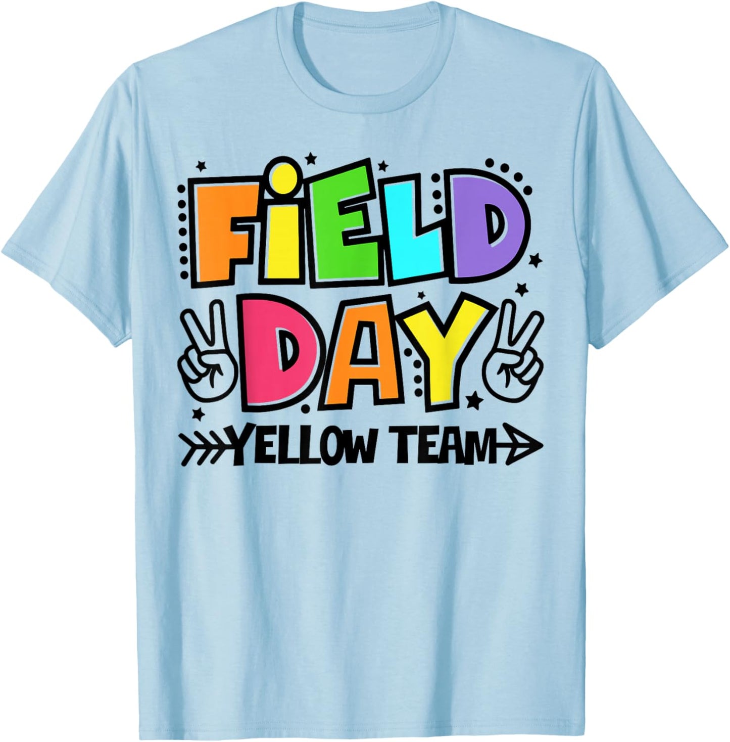 Field Day Yellow Team Funny For Teacher Kids Field Day Games T-Shirt - T-Shirt | Light Blue