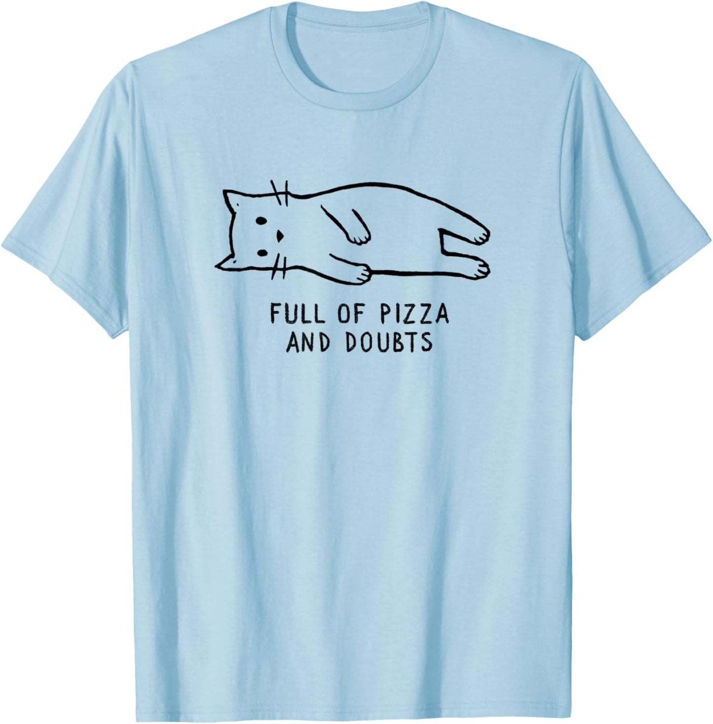 Threadless Fox Shiver Full Of Pizza And Doubts Graphic T-Shirt - T-Shirt | Light Blue