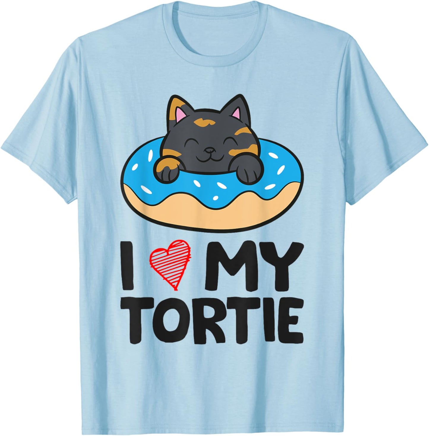 Tortoiseshell Cat Lover - I Love My Tortie T-Shirt - T-Shirt | Light Blue
