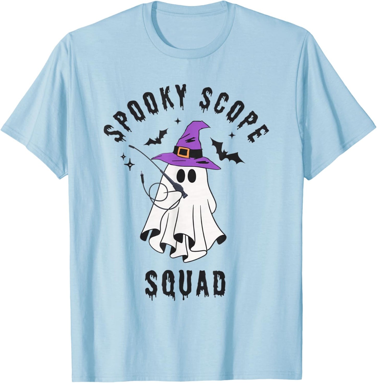 Spooky Scope Squad Halloween Ghost GI Nurse Endoscopy Nurse T-Shirt - T-Shirt | Light Blue