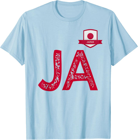 Japan Human-Flag Letter JA Japan T-Shirt - T-Shirt | Light Blue