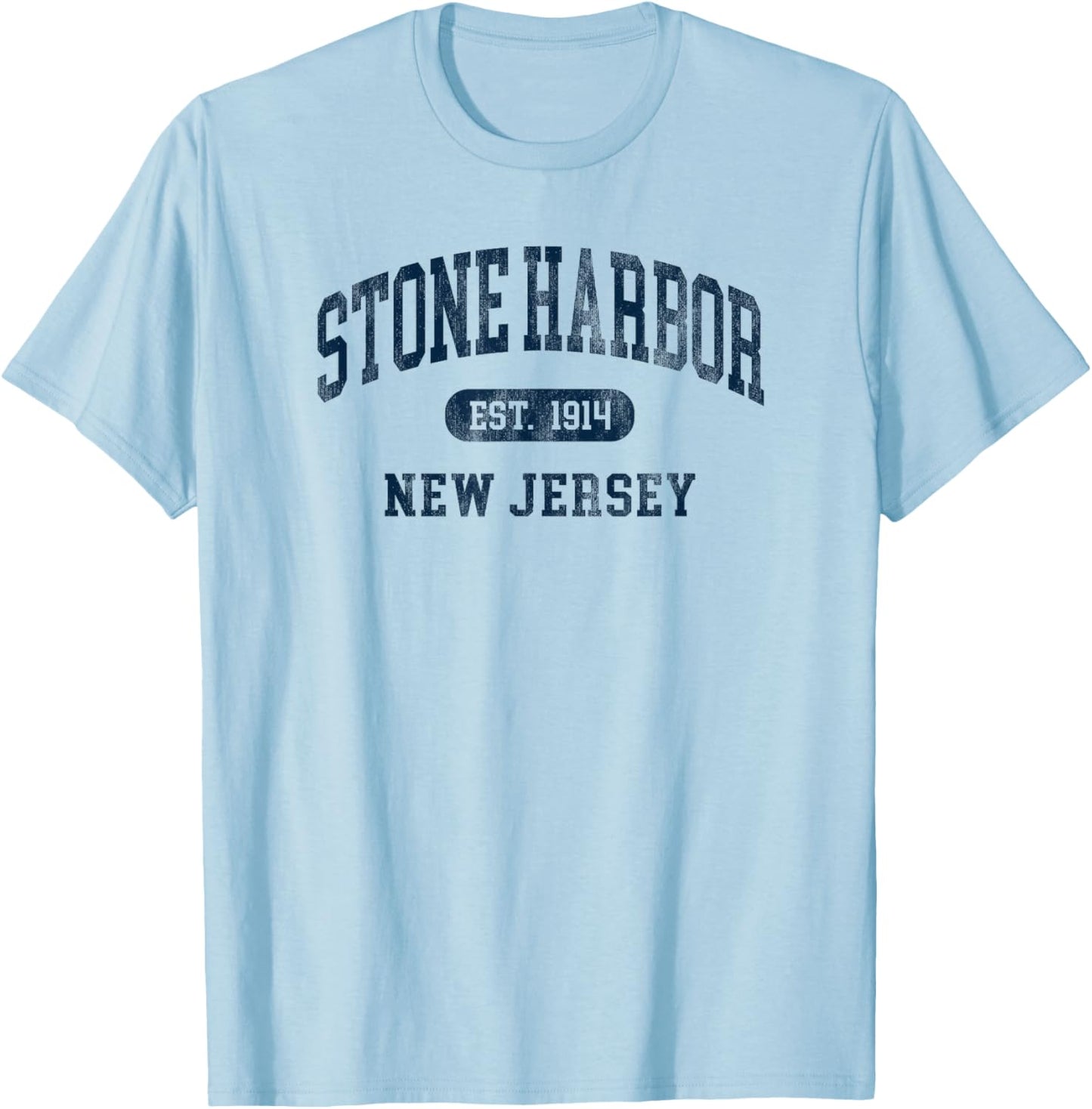 Stone Harbor New Jersey Retro Preppy Throwback T-Shirt - T-Shirt | Light Blue