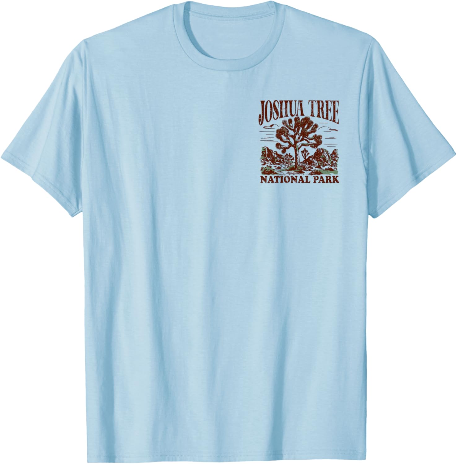 Joshua Tree Vintage Distressed Front and Back T-Shirt - T-Shirt | Light Blue