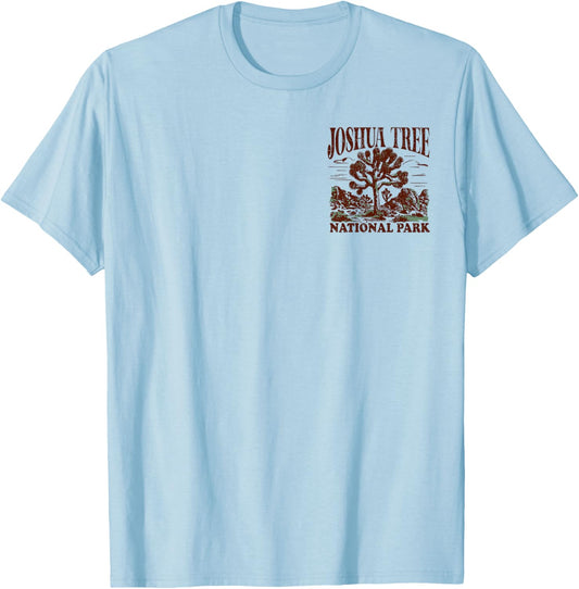Joshua Tree Vintage Distressed Front and Back T-Shirt - T-Shirt | Light Blue