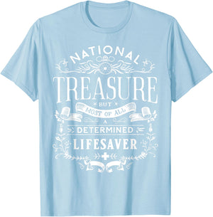 Lifesaver Rescuer Life Guard National Treasure Off Duty T-Shirt - T-Shirt | Light Blue