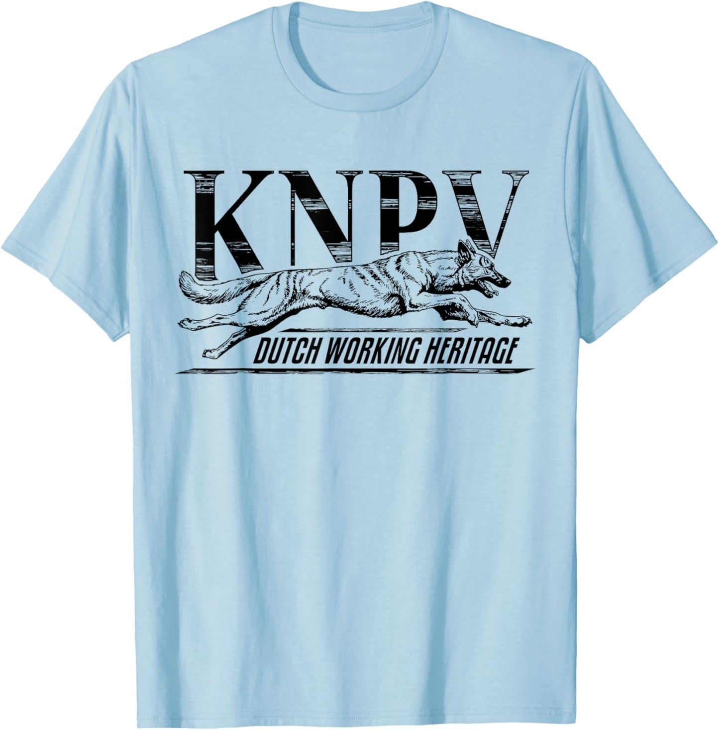 KNPV Working Dog Training - Dutch Shepherd T-Shirt - T-Shirt | Light Blue