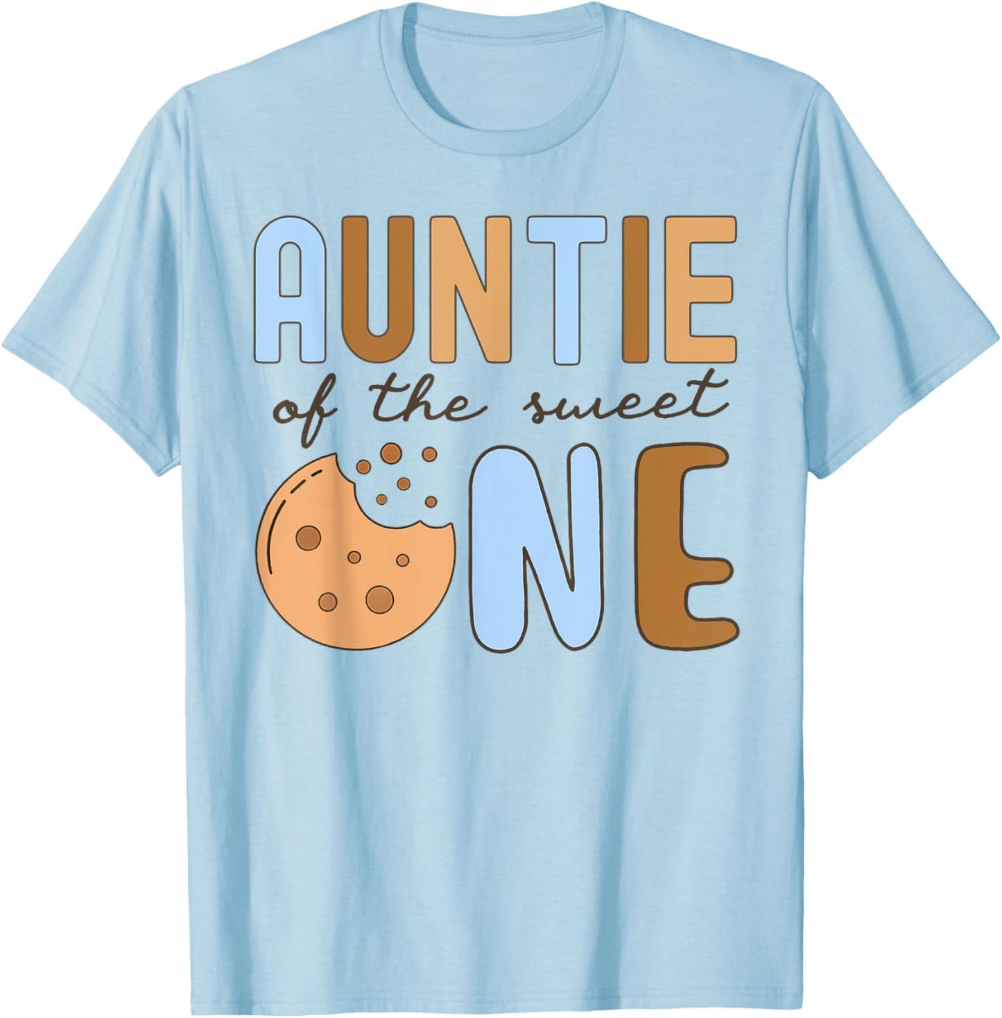 Auntie Of The Sweet One Cookies and Milk 1st Birthday Party T-Shirt - T-Shirt | Light Blue
