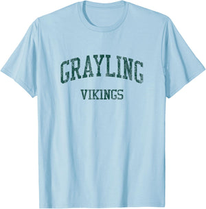 Grayling High School HS Grayling MI Vintage Sports T-Shirt - T-Shirt | Light Blue