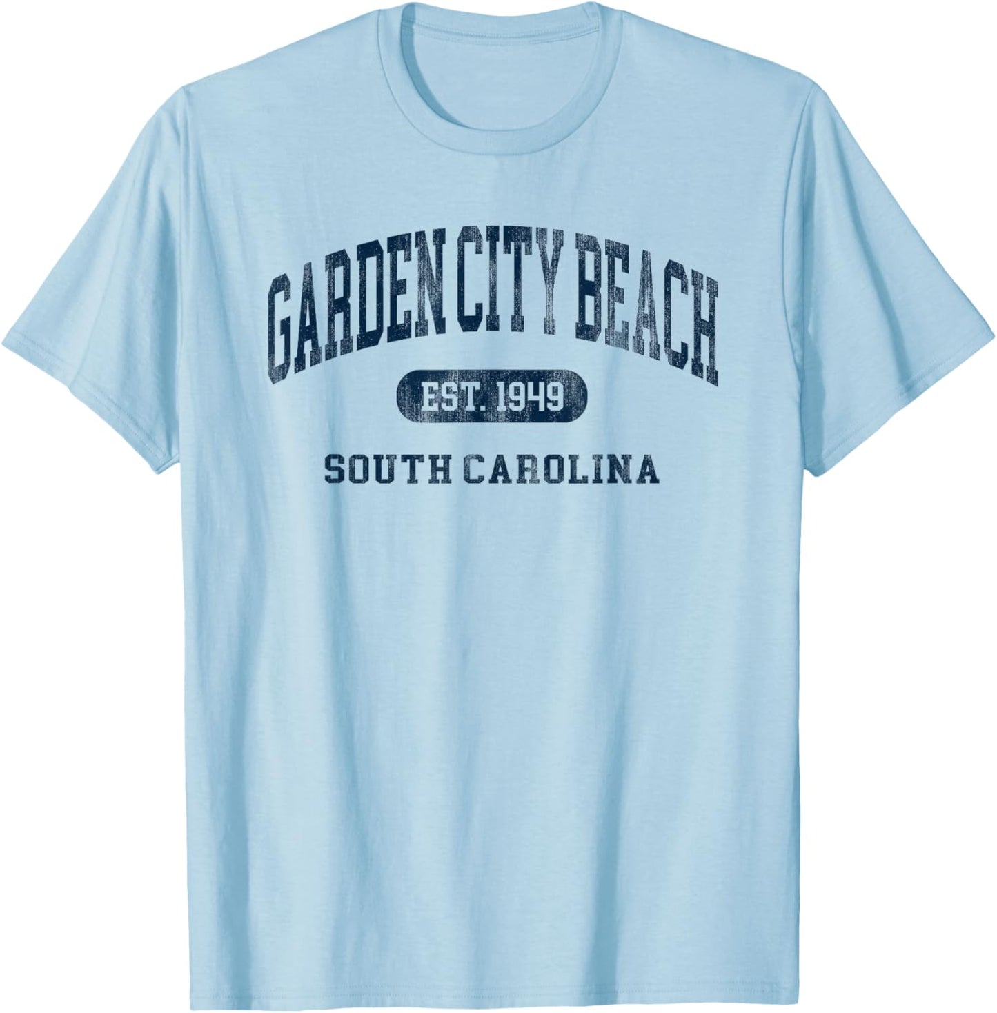 Garden City Beach South Carolina Retro Preppy Souvenir T-Shirt - T-Shirt | Light Blue