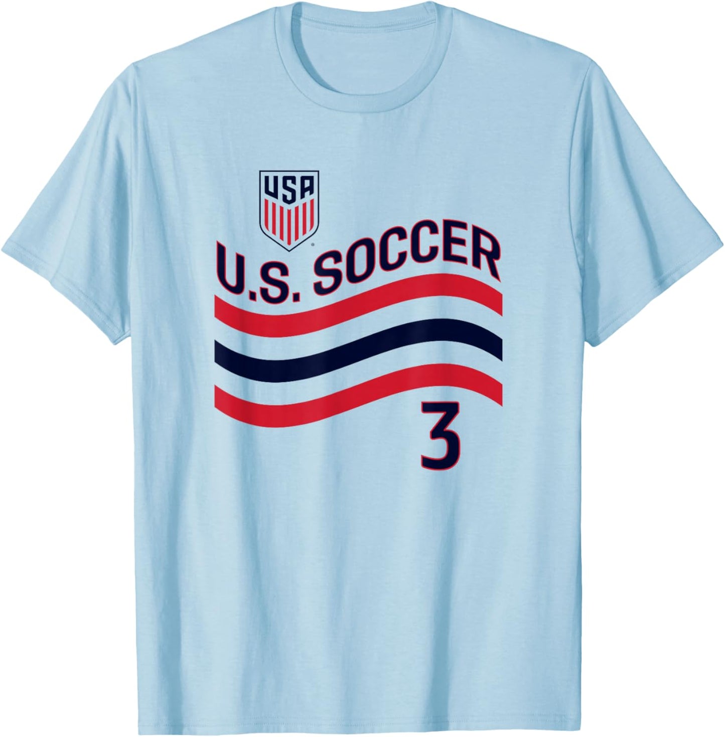 Chris Richards 3 White USMNT Officially Licensed T-Shirt - T-Shirt | Light Blue