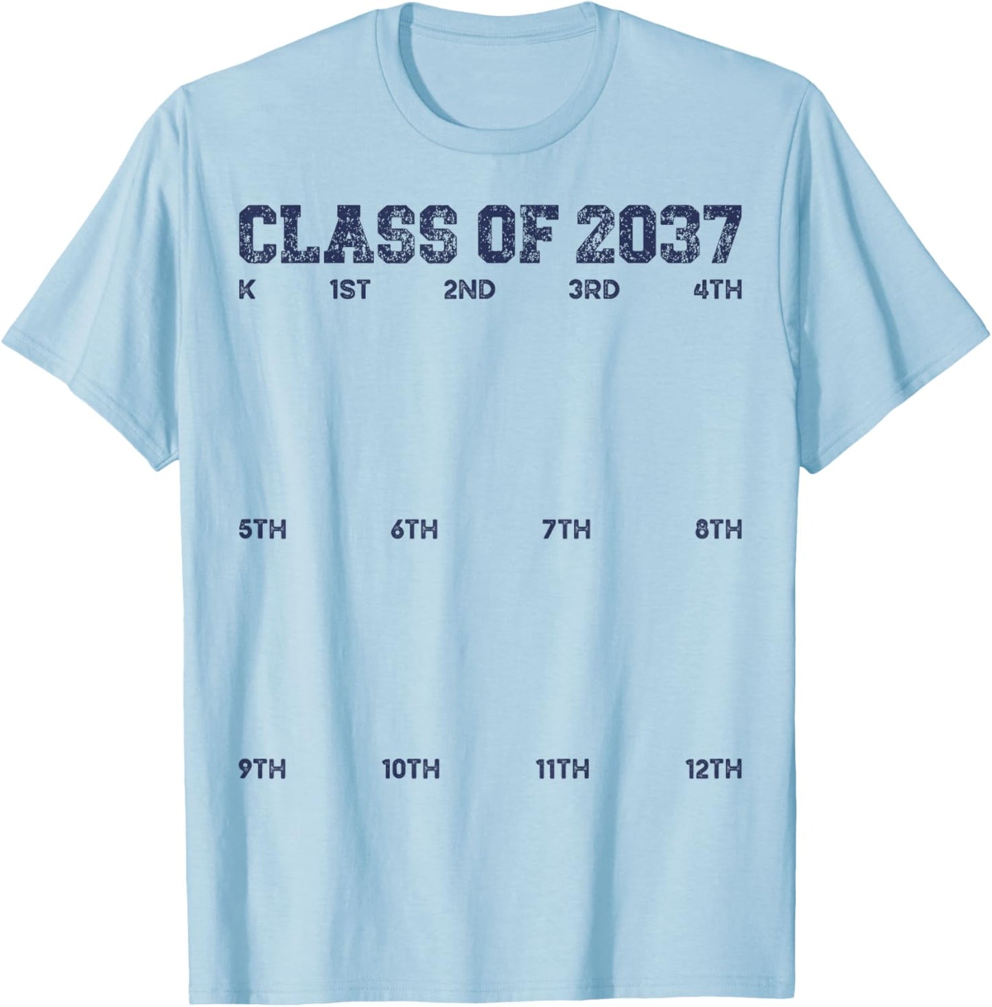 Class of 2037 Grow With Me Shirt 2037 Hand Print Kid K to 12 T-Shirt - T-Shirt | Light Blue