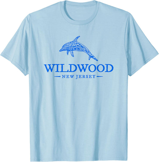 Wildwood New Jersey Dolphin Women Beach Souvenir T-Shirt - T-Shirt | Light Blue