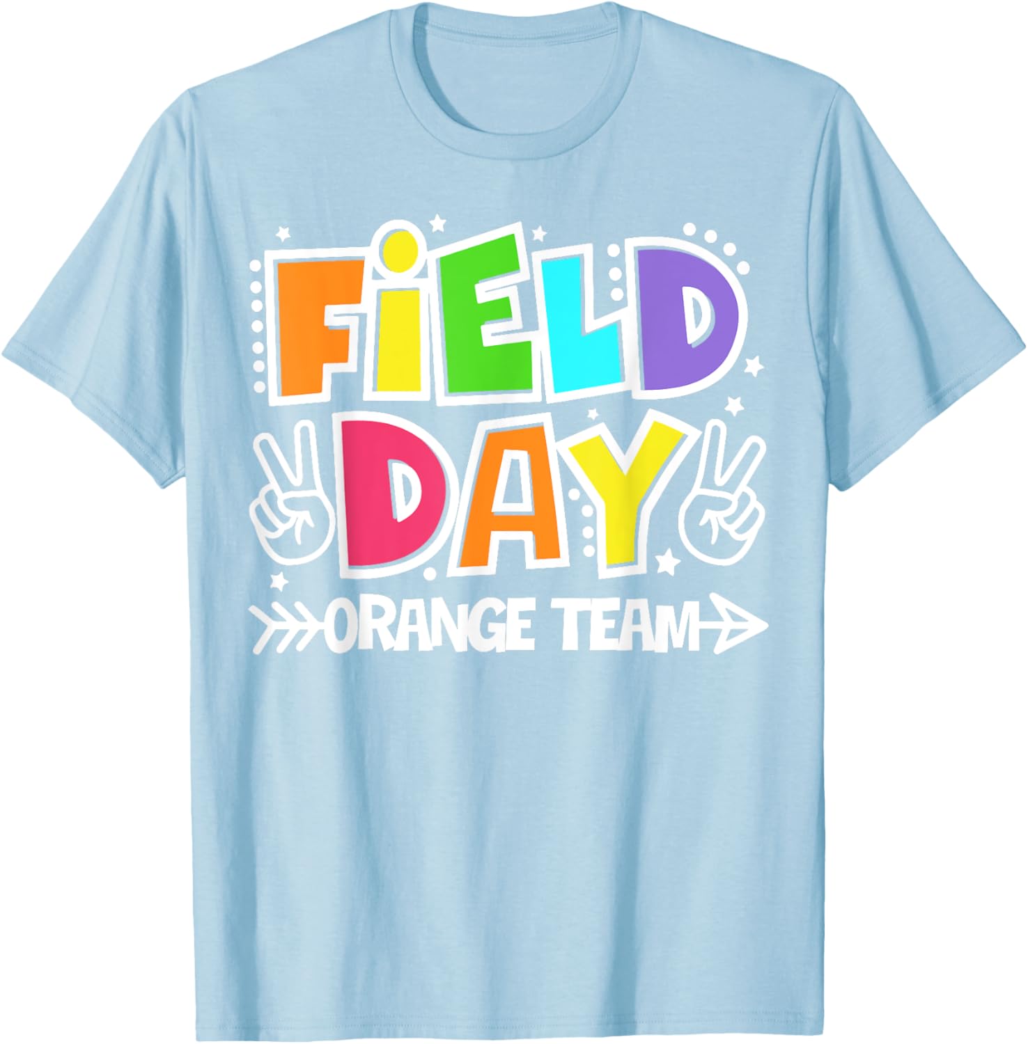 Field Day Orange Team Funny For Teacher Kids Field Day Games T-Shirt - T-Shirt | Light Blue