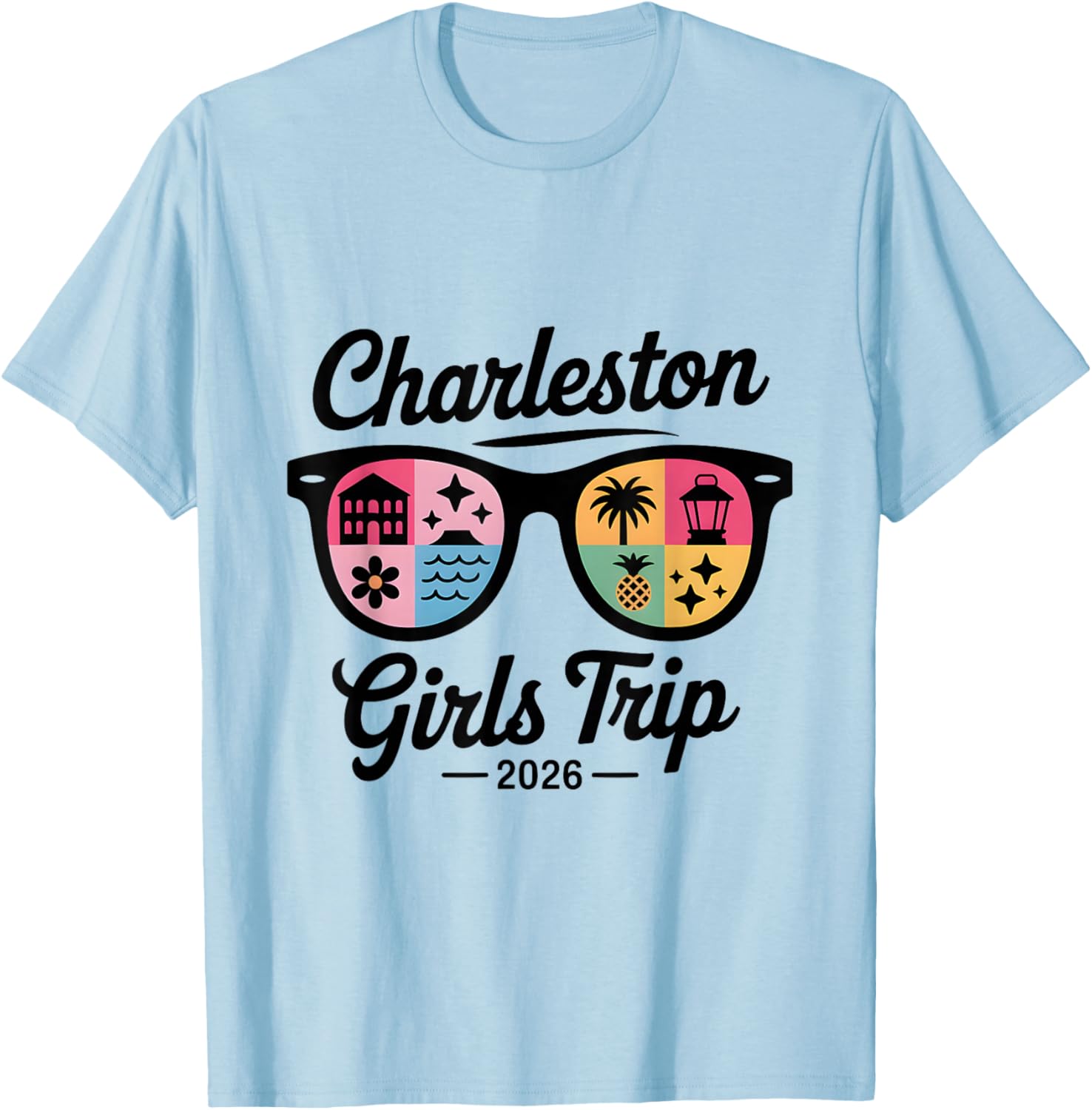 Charleston Girls Trip 2026 Matching Group Vacation Squad T-Shirt - T-Shirt | Light Blue
