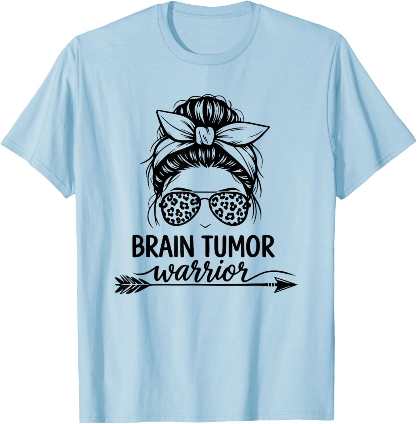 Chignon désordonné Guerrier tumeur cérébrale T-Shirt - T-Shirt | Light Blue