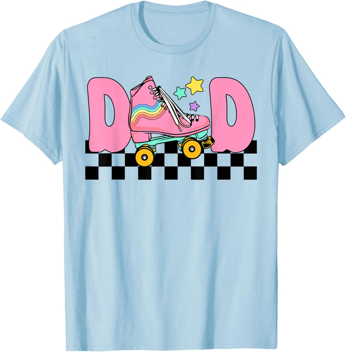 Dad Rolling Into Birthday Roller Skating Family Matching T-Shirt - T-Shirt | Light Blue