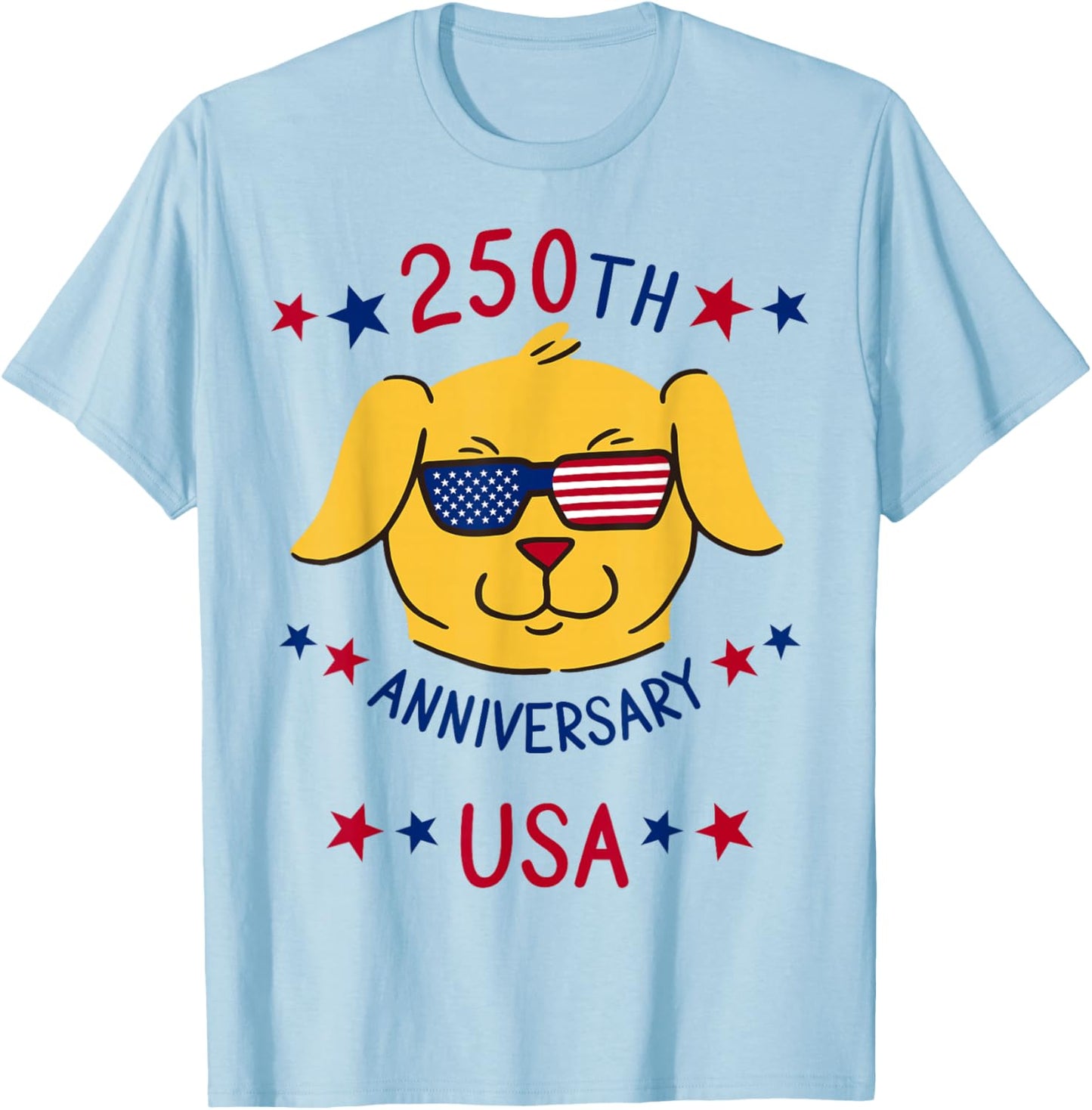 250th Anniversary USA Patriotic Dog 250 Years America - Boys T-Shirt - T-Shirt | Light Blue