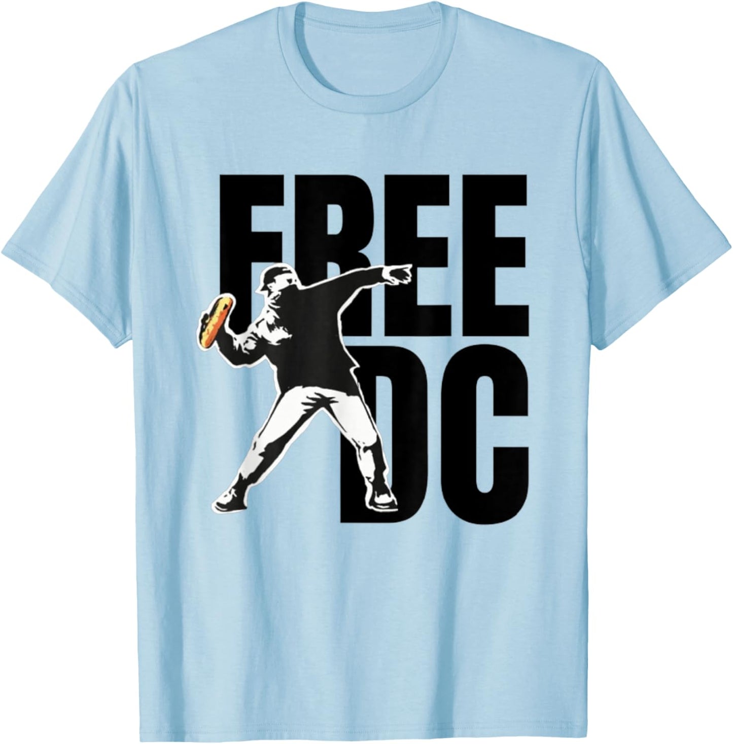 Free DC Funny Street Art Print for USA Lovers T-Shirt - T-Shirt | Light Blue