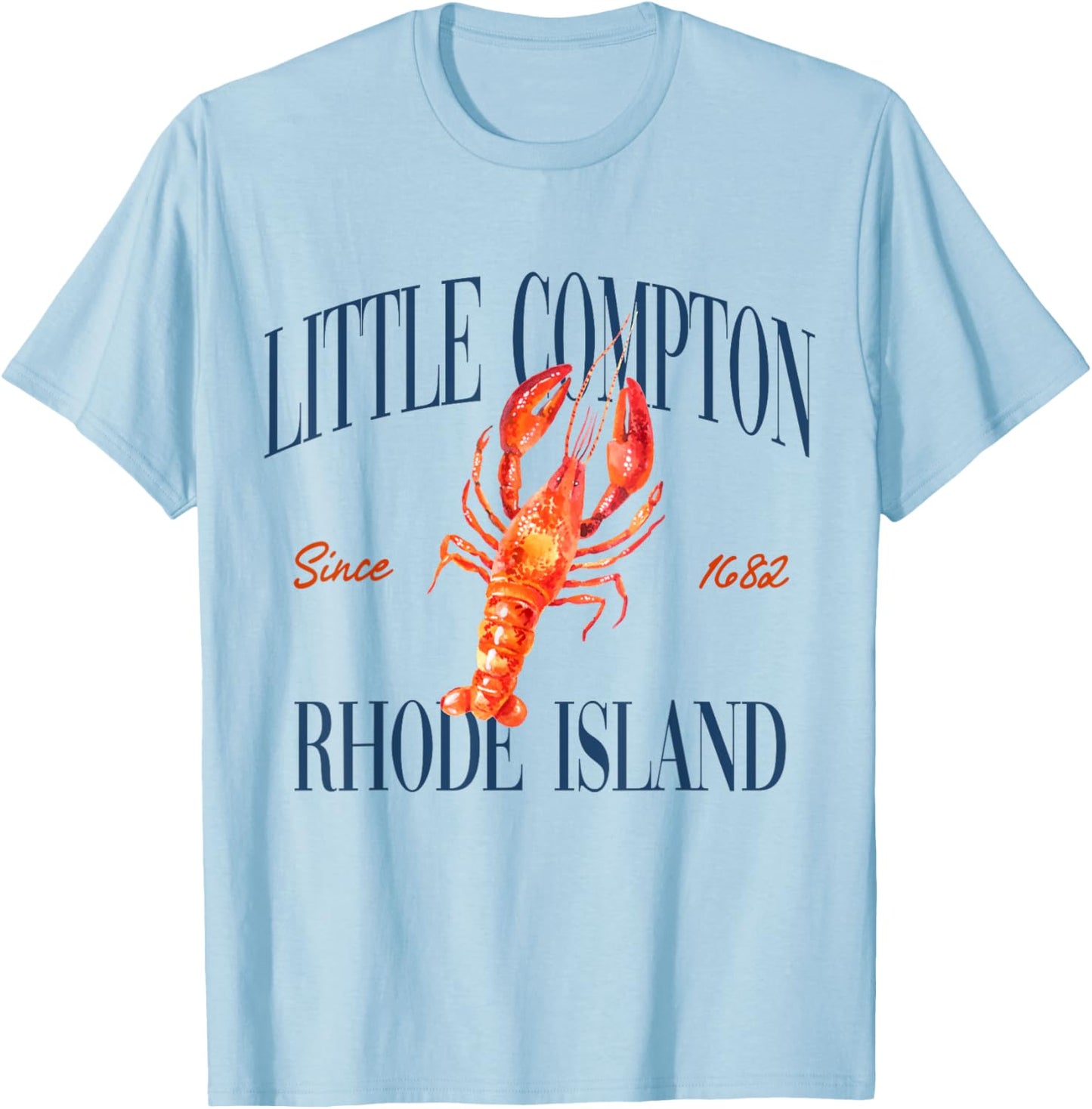 Little Compton Rhode Island Est. 1682 - Old Money, Retro T-Shirt - T-Shirt | Light Blue