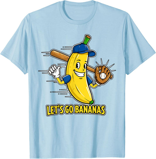 Funny Banana Shirts Gift Fruit Lovers Boys Lets Go Bananas T-Shirt - T-Shirt | Light Blue