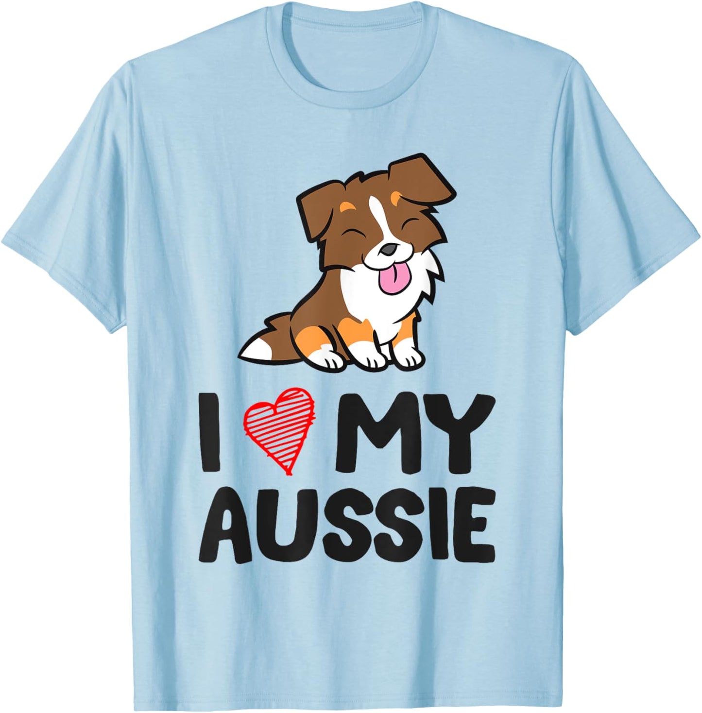 Australian Shepherd Dog I Love My Aussie T-Shirt - T-Shirt | Light Blue