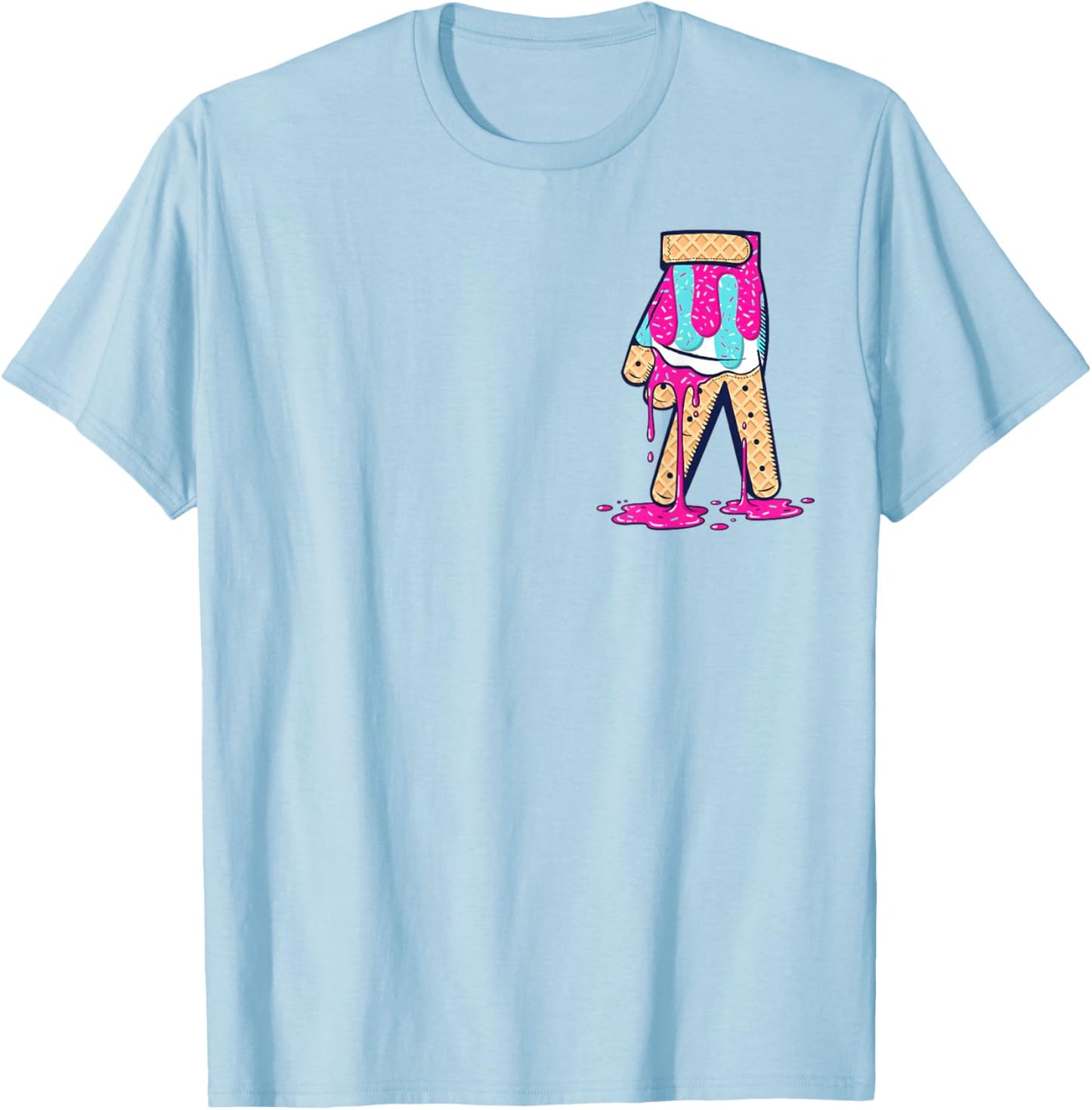 Baseball Ice Cream Drip Boys Home Plate Glove Respect Drip T-Shirt - T-Shirt | Light Blue
