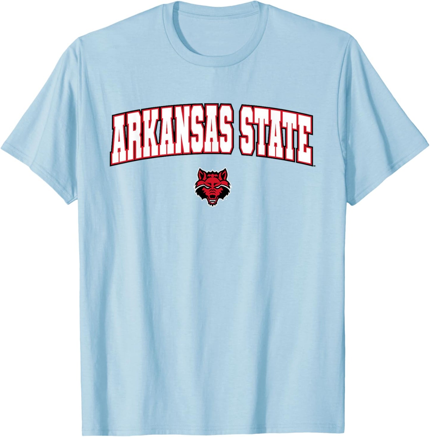 Arkansas State University Red Wolves Arch Logo T-Shirt - T-Shirt | Light Blue